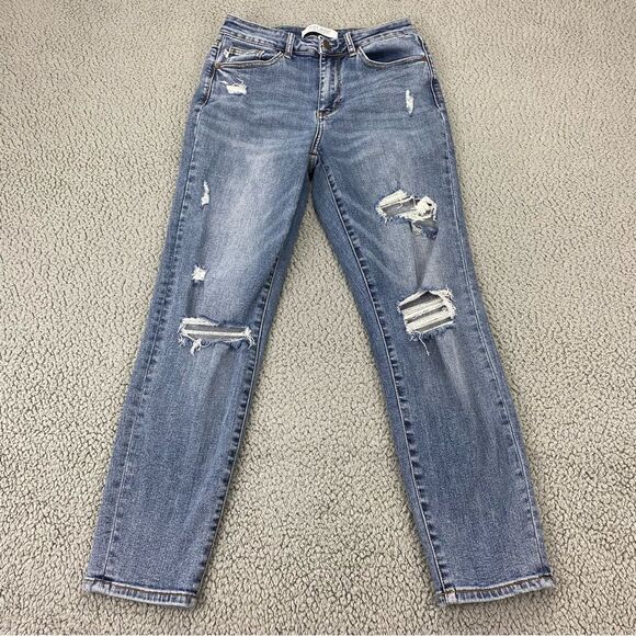 Judy Blue Women's Destroyed Slim Fit Ankle Stretch Jeans | Size: 5/27 - Picture 2 of 15